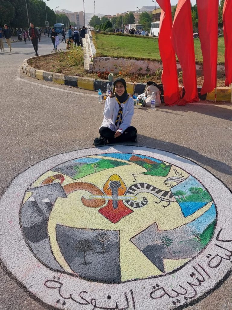 تأهيل كليه التربية النوعية في مسابقه المهرجان الفني الثالث الرسم على الاسفلت الي المرحلة الثانية